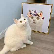 画像をギャラリービューアに読み込む, うちの子アート│白猫│ペットのオリジナル油絵風イラスト│額入りキャンバスアート│写真を送るだけで簡単に作れるオーダーメイドグッズ│愛犬家や愛猫家へのギフトとしても♪