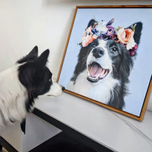 画像をギャラリービューアに読み込む, うちの子アート│ボーダーコリー│ペットのオリジナル油絵風イラスト│額入りキャンバスアート│写真を送るだけで簡単に作れるオーダーメイドグッズ│愛犬家や愛猫家へのギフトとしても♪