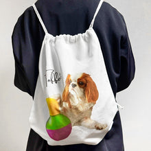 画像をギャラリービューアに読み込む, うちの子巾着リュック | 使用例 | ペットのイラストグッズ・写真グッズとのあわせ買いで特別価格に。| 愛犬や愛猫のオリジナルグッズを簡単オーダーメイド♪