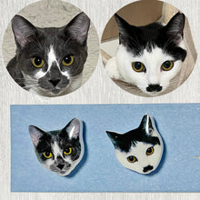 画像をギャラリービューアに読み込む, うちの子型ピアス(あわせ買い専用)│ハチワレ猫│ペットの写真から作るオリジナルアクセサリー│ペットのお顔型ピアスを簡単オーダーメイド♪│愛犬家・愛猫家へのギフトにも◎