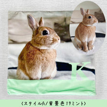 画像をギャラリービューアに読み込む, うちの子写真クッションカバー│スタイルA制作事例、うさぎ│写真を送るだけで簡単オーダーメイド。ペットのオリジナルクッションカバー│愛犬家や愛猫家へのギフトとしても♪