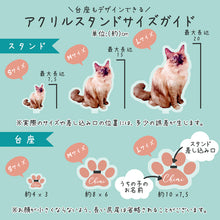 画像をギャラリービューアに読み込む, うちの子アクリルスタンドのサイズは全部で3種類。