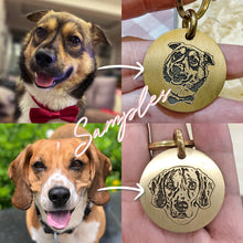 画像をギャラリービューアに読み込む, うちの子イラストネームタグ(ペットの迷子札)│制作事例│ペットの写真から作成したイラストを真鍮プレートに刻印。