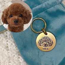 画像をギャラリービューアに読み込む, うちの子イラストネームタグ│オリジナルイラスト入りペットの迷子札│ゴールド(真鍮製)M、トイプードル│写真を送るだけで簡単オーダーメイド。世界でひとつだけのオリジナルグッズ。│愛犬家や愛猫家へのギフトにも♪