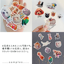 画像をギャラリービューアに読み込む, ペットの写真から作るダイカットステッカー制作事例│名入れ可能です。│ペットの写真を送るだけで作れるオリジナルのフレークシール。│オーダーメイドの防水ダイカットステッカー