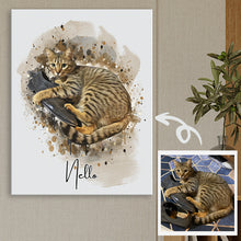 画像をギャラリービューアに読み込む, うちの子デジタルイラスト│猫、キャンバス印刷│ペットの写真がオリジナルイラストに。簡単・安価に作れるうちの子グッズ│愛犬家や愛猫家へのギフトにも◎世界で一つだけのオーダーメイドグッズ